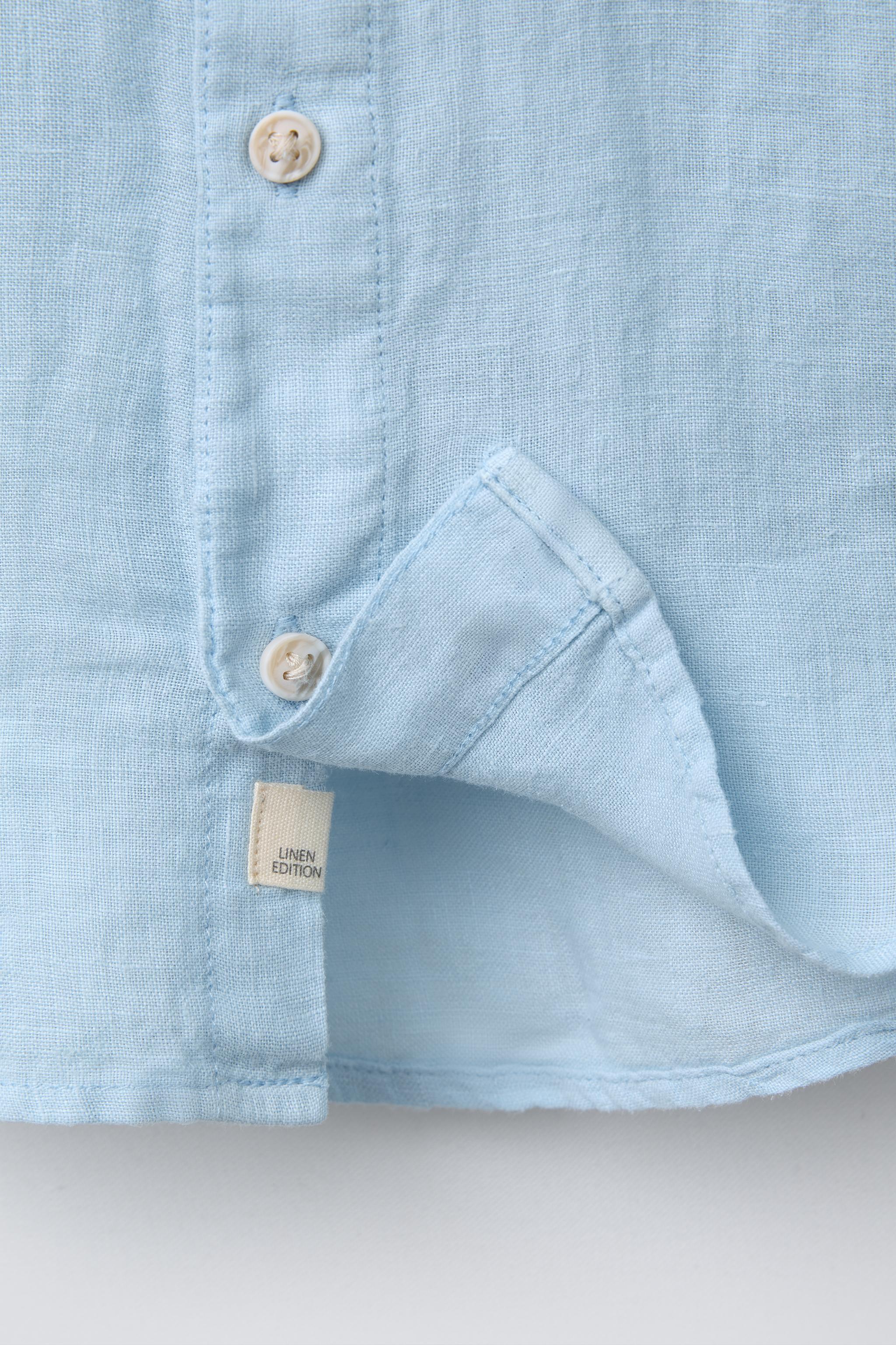 CHEMISE À COL MAO EN LIN